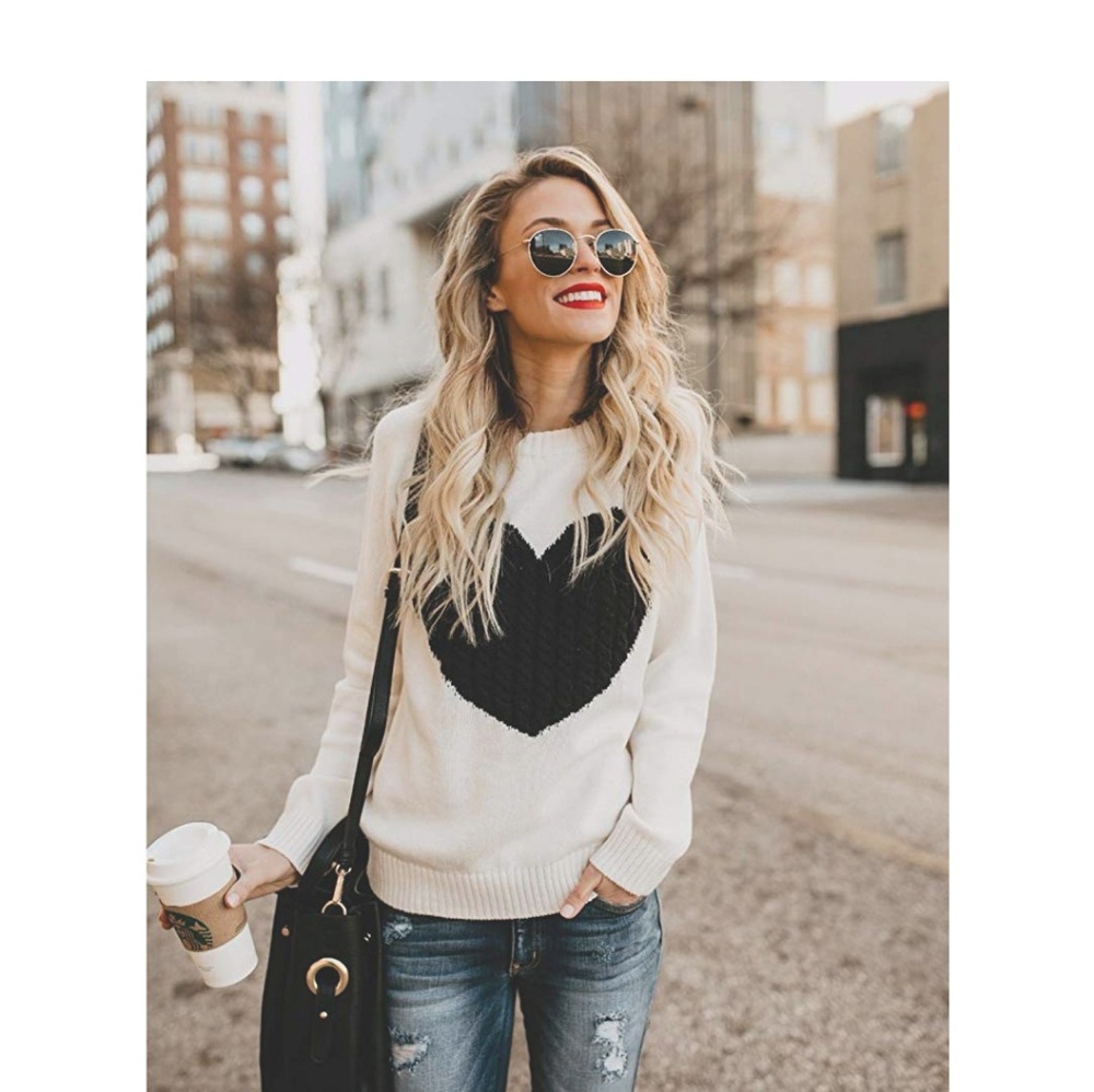 🖤HP🖤 HEART ON YOUR SLEEVE White Knit Sweater - Picture 5 of 8
